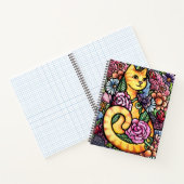 Sinaasgestreepte Kat Bloementuin Notitieboek (Binnen)