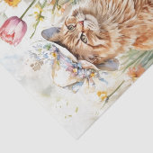 Sinaasgestreepte kat in hoed Pasen-mand Tissuepapier (Detail)