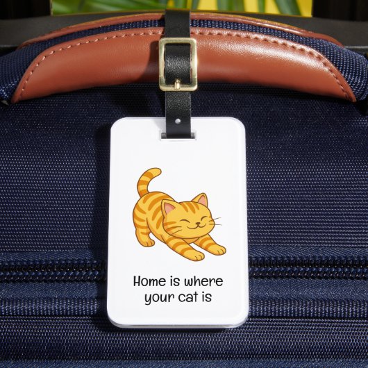 Sinaasgestreepte kat met eigen tekst bagagelabel (Voorkant Insitu 2)