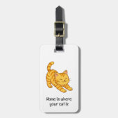 Sinaasgestreepte kat met eigen tekst bagagelabel (Voorkant verticaal)