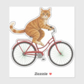 Sinaasgestreepte kat op een fiets sticker (Vel)