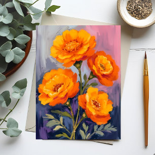 Sinaasgoudsbloem Waterverf Bloemschilderij Briefkaart