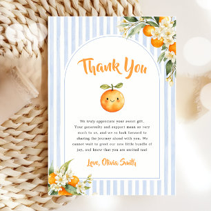 Sinaasje citrus babyshower bedankkaart