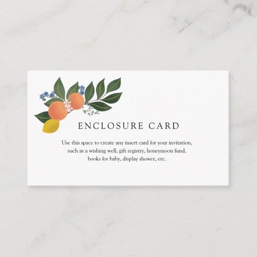 Sinaasje citrus envelop kaart (Voorkant)