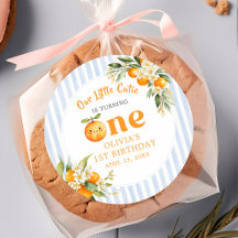 Sinaasje citrus kleine schat verjaardagssticker