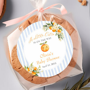 Sinaasje citrus kleine schatje babyshower sticker