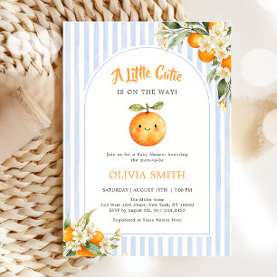 Sinaasje citrus kleine schatje babyshower uitnodig kaart