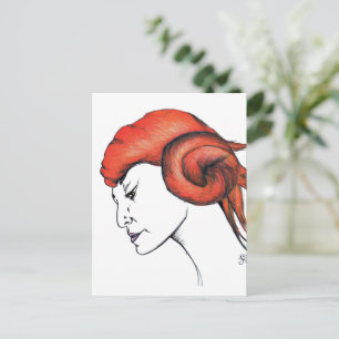 Sinaasje Oranje Haard Vrouw Portret Pop Art Briefkaart