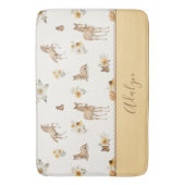 Sinaaspaard Wilde Bloem Monogram Patroon Badmat (Voorkant Verticaal)