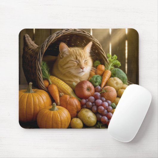 Sinaaspoes in een oogstvoorraad muismat (Met muis)