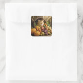 Sinaaspoes Kat In een Thanksgiving Hoorn des Overv Vierkante Sticker (Tas)