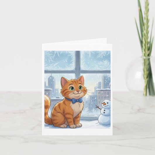 Sinaaspoes kat met kerst kaart (Voorkant)