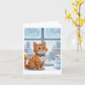Sinaaspoes kat met kerst kaart (Gele Bloem)