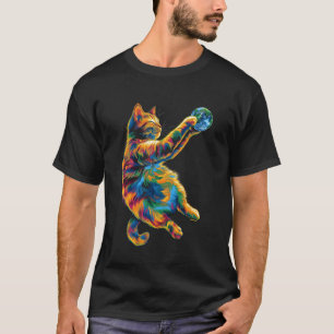Sinaaspoes Tabby Kat Aarde Popart T-shirt