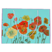 Sinaasrode Klaprozen Bloem Waterverf Cadeautas (Achterkant)