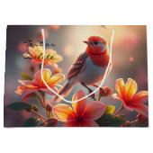 Sinaasvogel bloemengeschenkzak groot cadeauzakje (Voorkant)