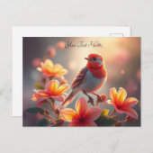 Sinaasvogel bloemenspostkaart briefkaart (Voorkant / Achterkant)