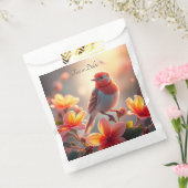 Sinaasvogelfavorietentasje met bloemen bedankzakje (Gezegeld)