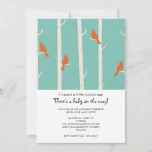 Sinaasvogels op berkenboom Baby Shower Kaart