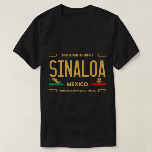 Sinaloa Mexico License Bord Aesthetisch Sinaloa Pr T-shirt (Design voorkant)