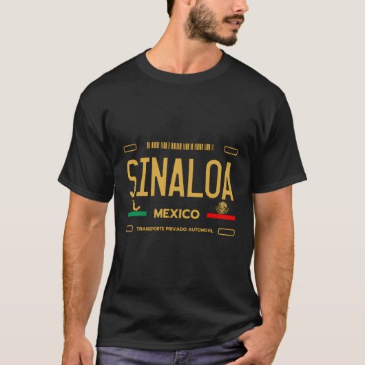 Sinaloa Mexico License Bord Aesthetisch Sinaloa T-shirt (Voorkant)
