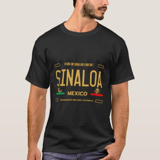 Sinaloa Mexico License Bord Aesthetisch Sinaloa T-shirt (Voorkant)