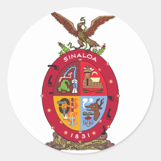 Sinaloa, Mexico Ronde Sticker (Voorkant)