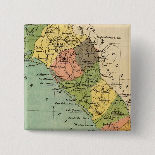 Sinaloa, Mexico Vierkante Button 5,1 Cm (Voorkant)