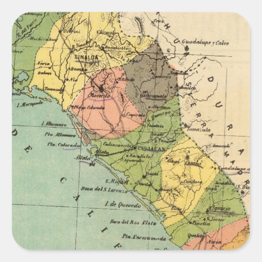 Sinaloa, Mexico Vierkante Sticker (Voorkant)