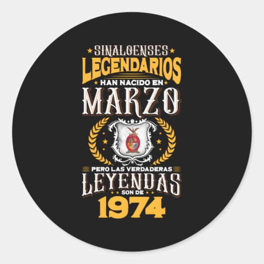Sinaloenses Legendarios Son de Marzo 1974 Ronde Sticker (Voorkant)