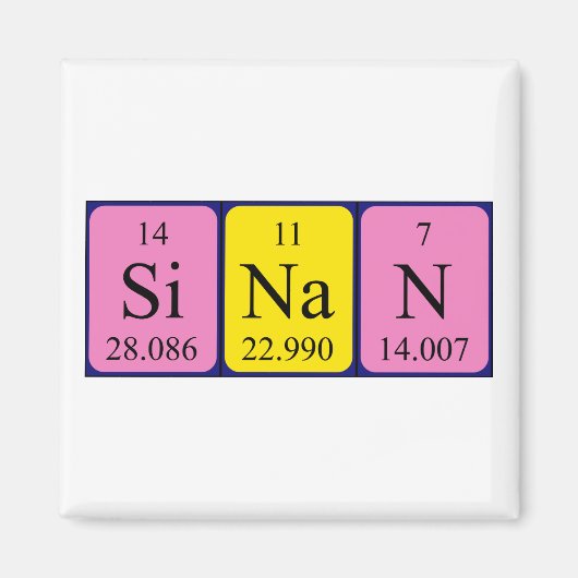 Sinan periodieke table name magnet (Voorkant)