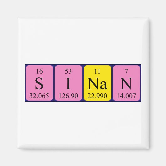 Sinan periodieke table name magnet (Voorkant)