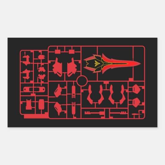 sinanju gundam gunpla plamo model runner kit char rechthoekige sticker (Voorkant)