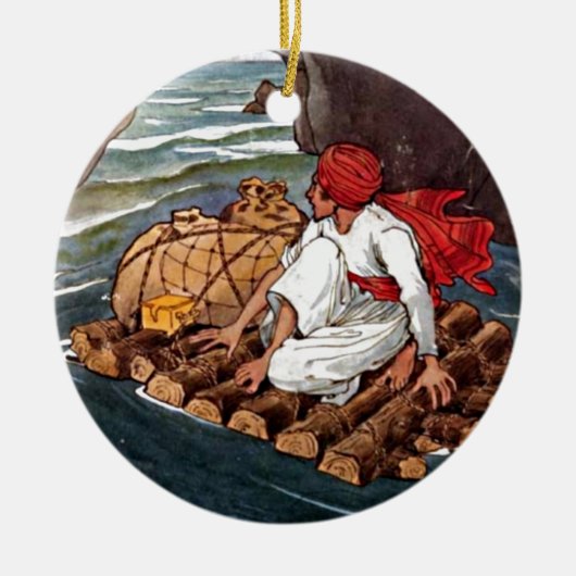 Sinbad the Sailor Shipwreck Treasure Aladdin Boy Keramisch Ornament (Voorkant)