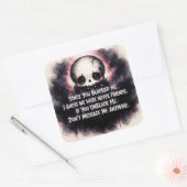 Since You Blocked Me Chibi Gothic Skull Vierkante Sticker (Envelop)