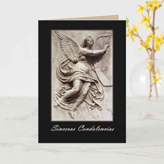 Sinceras Condolencias ANGEL Spaanse sympathiekaart Kaart (Gele Bloem)