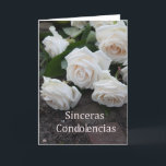 Sinceras Condolencias Spaanse sympathie Kaart<br><div class="desc">Creëer van een originele foto van Studio Porto Sabbia. Deze Spaanse Sympathie roos kaart is ook beschikbaar in het Engels en in enkele andere niet-Engelstalige talen.</div>
