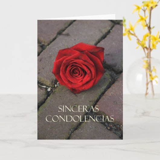 Sinceras Condolencias Spaanse sympathie Kaart (Gele Bloem)