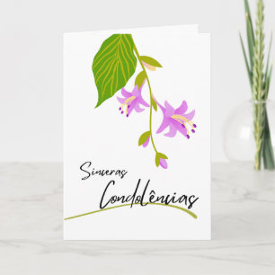 Sinceras Condolencias Sympathie Portugese Hosta Kaart
