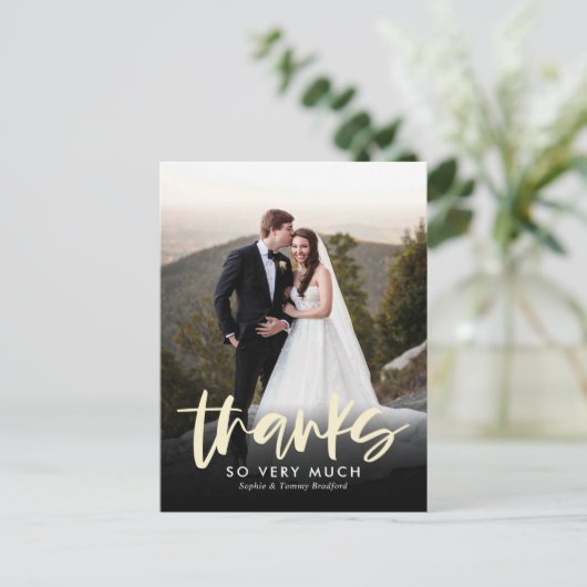 Sincere Bedankt Editable Color Dank u Briefkaart (Staand voorkant)