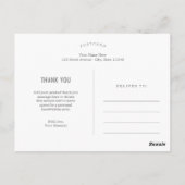 Sincere Bedankt Editable Color Dank u Briefkaart (Achterkant)