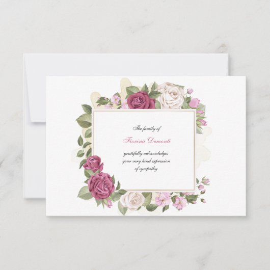 Sincere Bedankt voor je sympathiekaart (Voorkant)