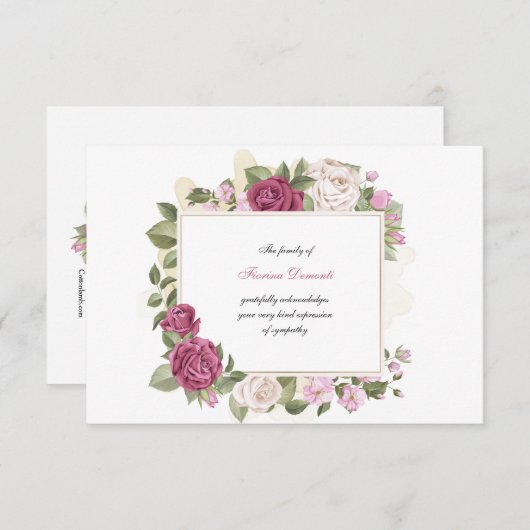 Sincere Bedankt voor je sympathiekaart (Voorkant / Achterkant)