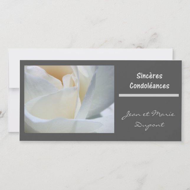 Sincere condoleances frans zwarte roos (Voorkant)