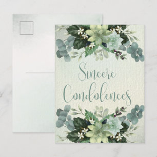 Sincere Gecondoleerd Waterverf Succulenten Briefkaart