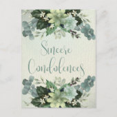 Sincere Gecondoleerd | Waterverf Succulenten Briefkaart (Voorkant)