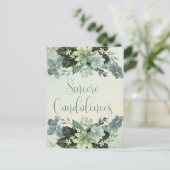 Sincere Gecondoleerd | Waterverf Succulenten Briefkaart (Staand voorkant)