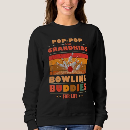 Sincere Grandkids POP-POP Buddies For Life Bowling Trui (Voorkant)