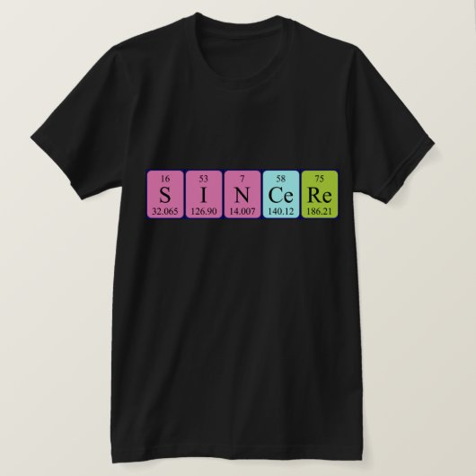 Sincere periodieke lijstnaam shirt (Design voorkant)