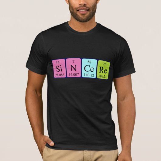 Sincere periodieke lijstnaam shirt (Voorkant)